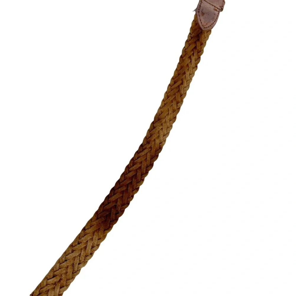 Southwestern Silver‎ and Tan Thin Braided Belt 35